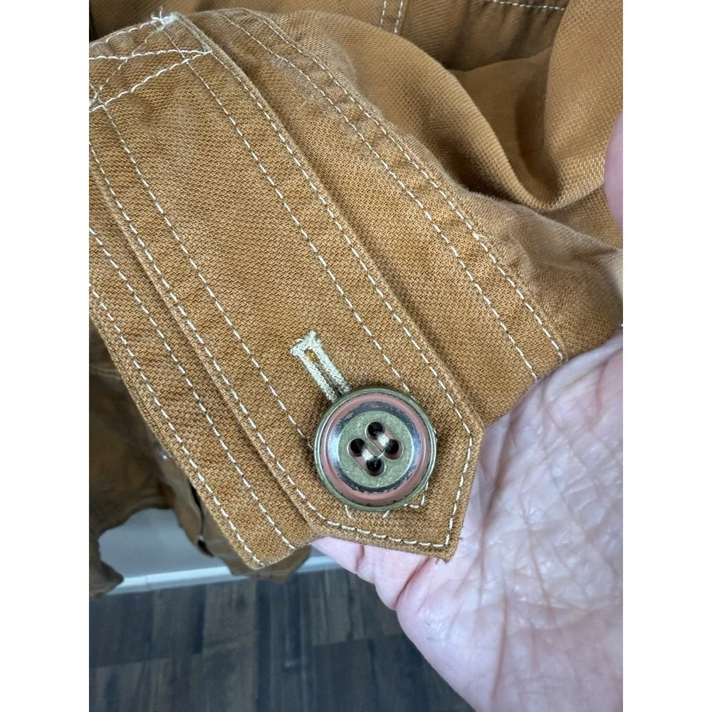 Anthropologie Uma Utility Duster Jacket Sz S‎  Camel Trench EUC - Picture 8 of 10